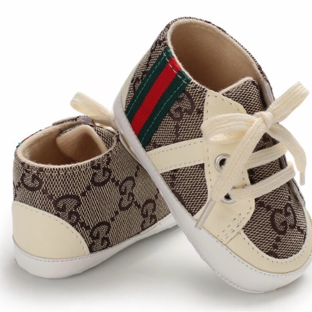 Gucci Kids Brown and Cream Walker Shoes